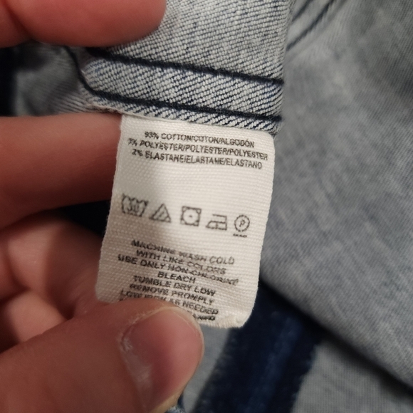 Free People Two Tone Denim Mini Skirt sz 8 - Picture 10 of 11